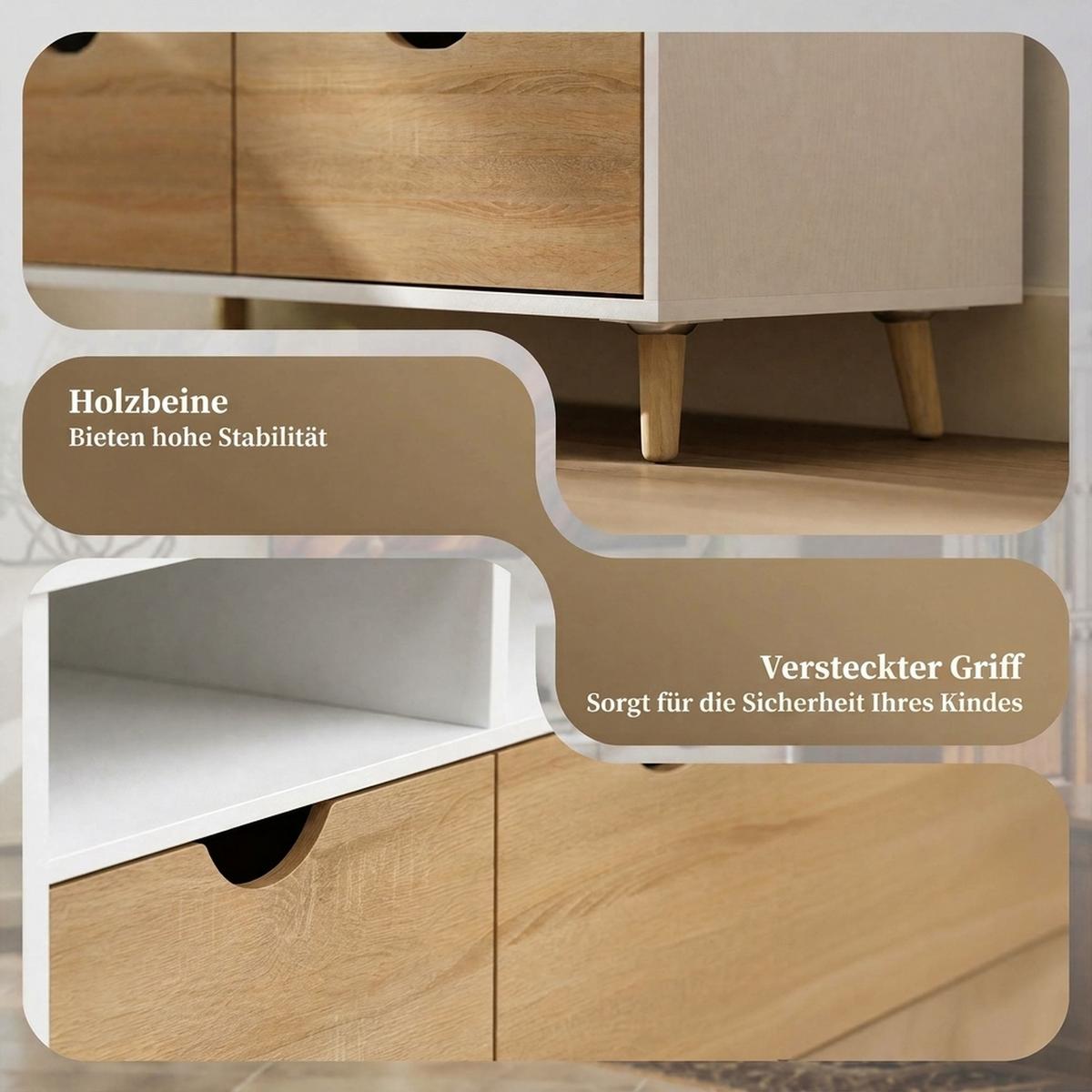 TV-SCHRANK Lowboard mit 2 Ablage, Schublade, Weiß - Weiß, Holzwerkstoff (39/58.3/99cm) - HOMCOM
