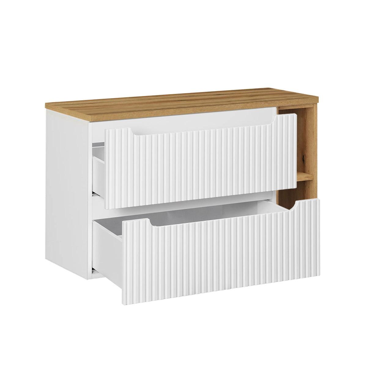 WASCHTISCH 100.4cm Riva Weiß und Holz - Weiß, Holzwerkstoff (100.4/59/40cm) - Petits-meubles