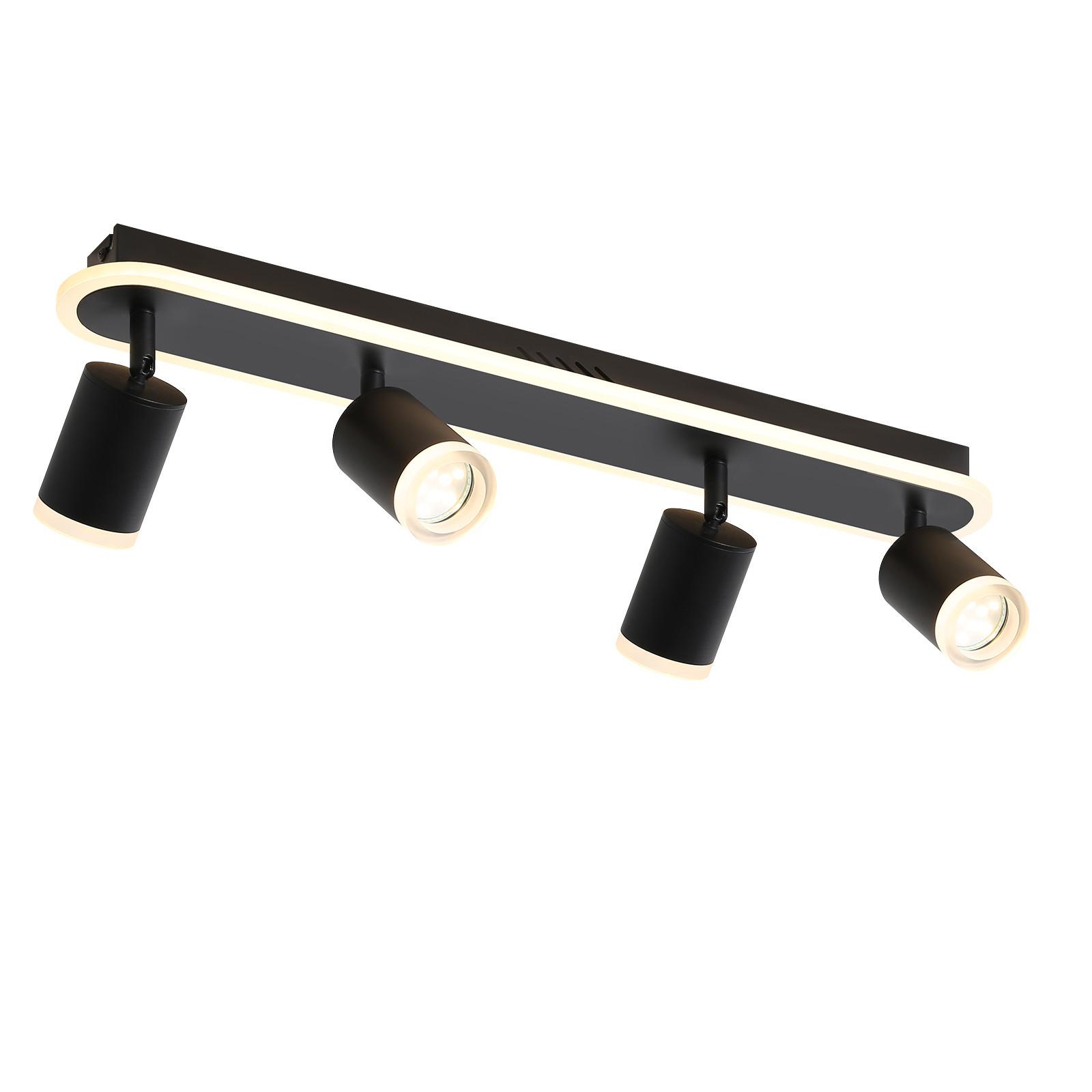 DECKENSTRAHLER Lichtelf 4-flammig 57/8/10 cm - Schwarz, Metall (57/8/10cm) - Nettlife