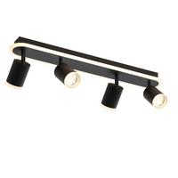 DECKENSTRAHLER Lichtelf 4-flammig 57/8/10 cm - Schwarz, Metall (57/8/10cm) - Nettlife