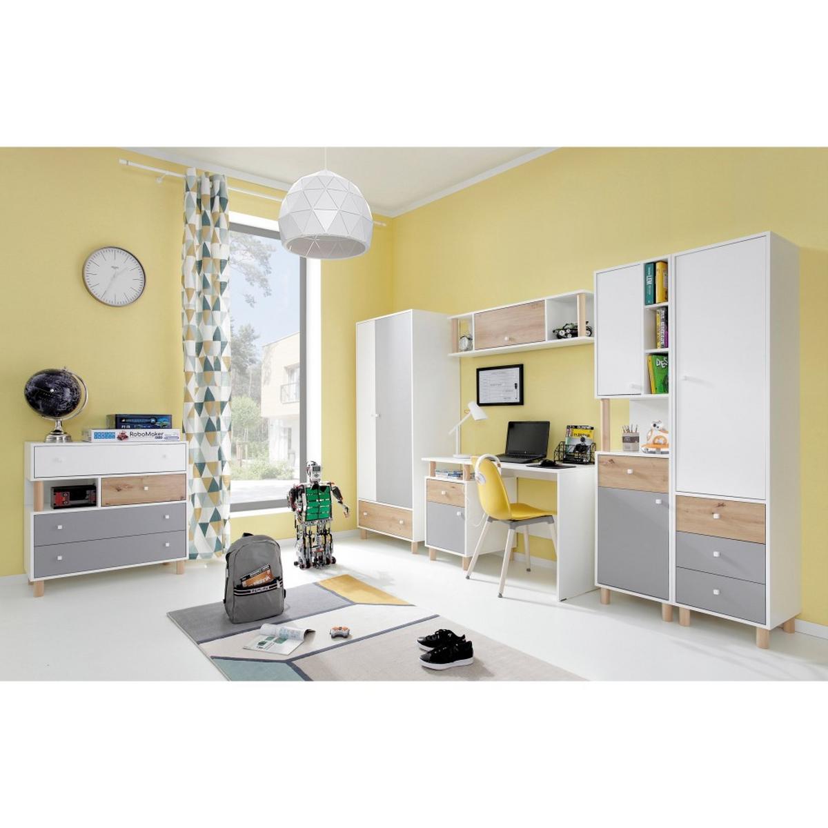 SCHREIBTISCH Figo für Jugendzimmer, mit 1 Tür und 1 Schublade - Eiche Artisan/Weiß, Holz/Holzwerkstoff (125/76/55cm) - Beautysofa