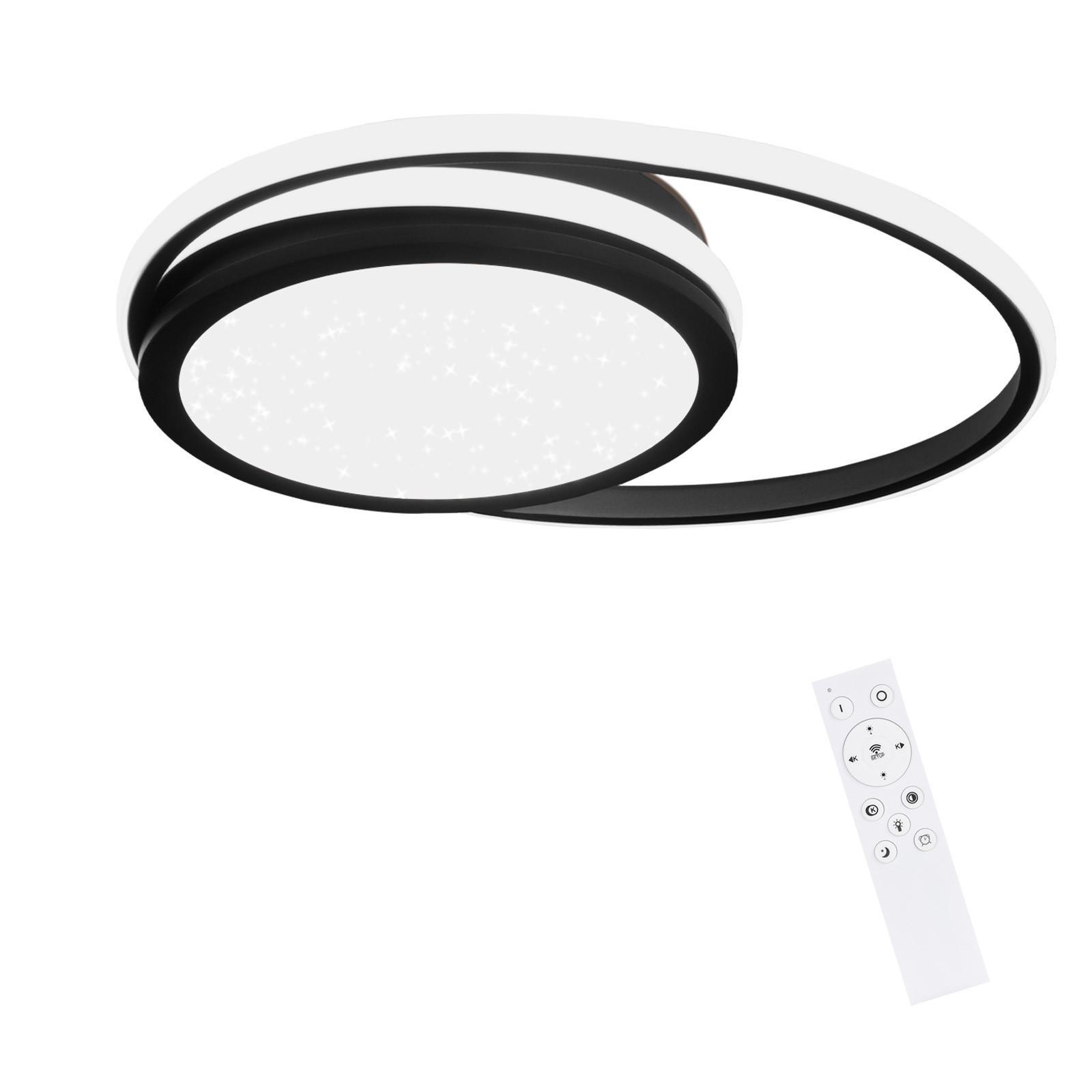 LED-DECKENLEUCHTE Bruno 47/47/7 cm - Schwarz, Metall (47/47/7cm) - Nettlife