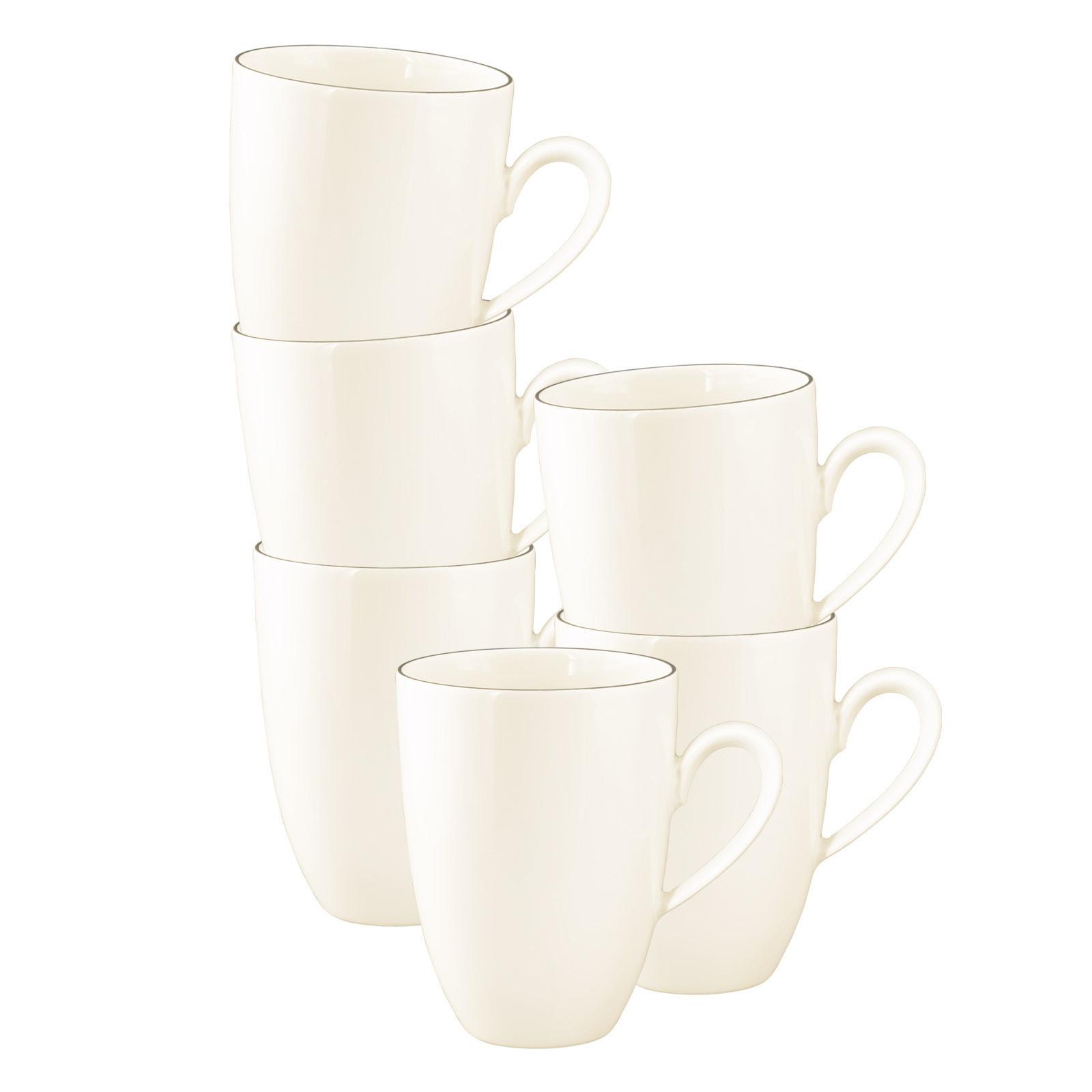 HENKELBECHER Savona Fine Diamond creme 350 ml 6er Set - Creme, Keramik (0.35L) - Seltmann Weiden