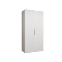 DREHTÜRENSCHRANK 202/100/52 2-türig - Goldfarben/Weiß, Holz (100/202/52cm) - MÖBEL KRYSPOL