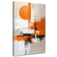 WANDBILD, Beige und orange Boho Stil Abstrakt - Orange, Textil (30/45cm) - Feeby