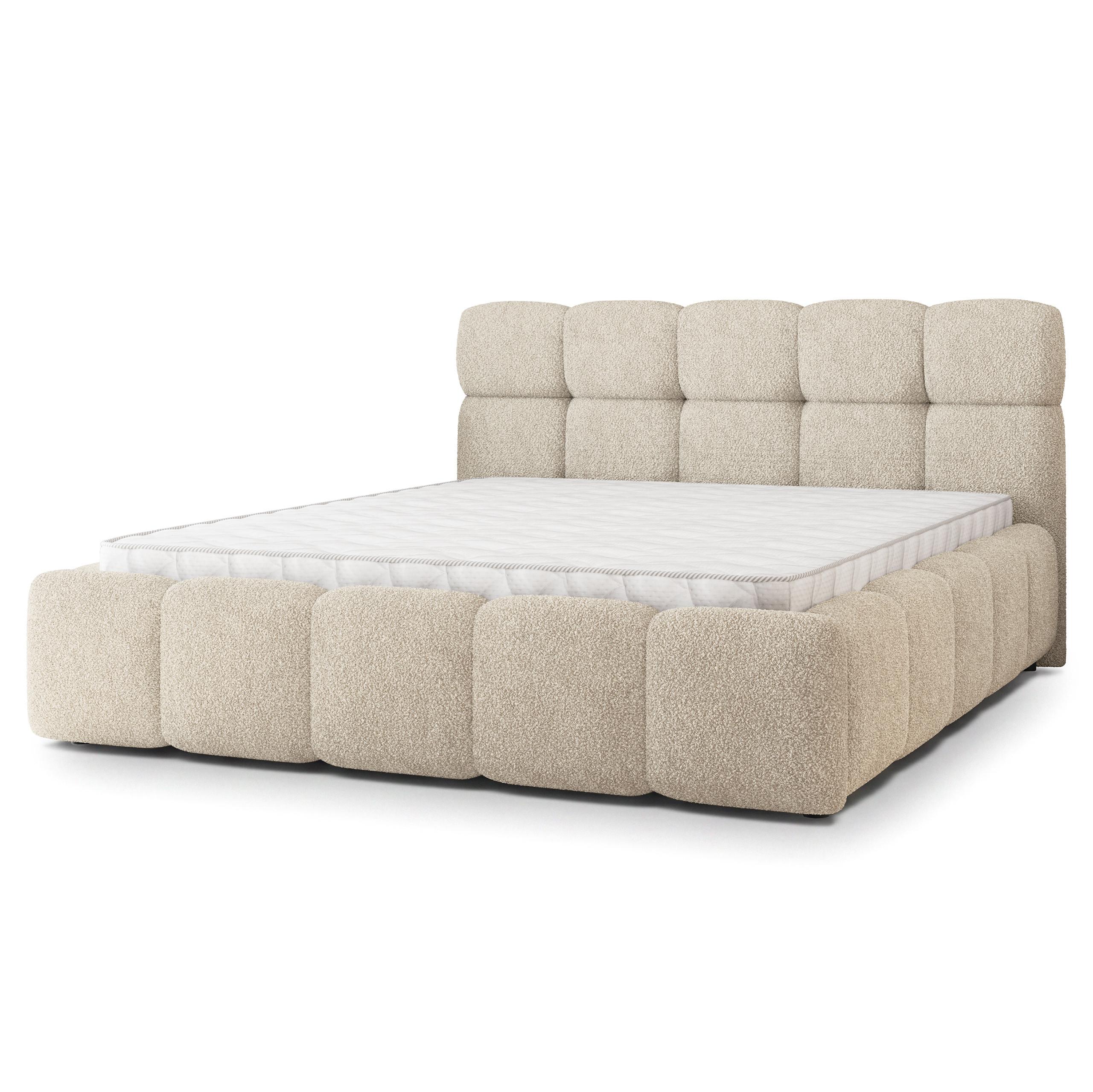 POLSTERBETT FARU Q 140x200 cm mit Bettkästen - Creme - Creme, Holz (140/200cm) - MASSENO