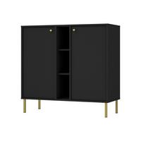SIDEBOARD TORINO 100/95/41cm 2 Türen Graphitfarben - Graphitfarben, Holzwerkstoff (100/95/41cm) - MASSENO