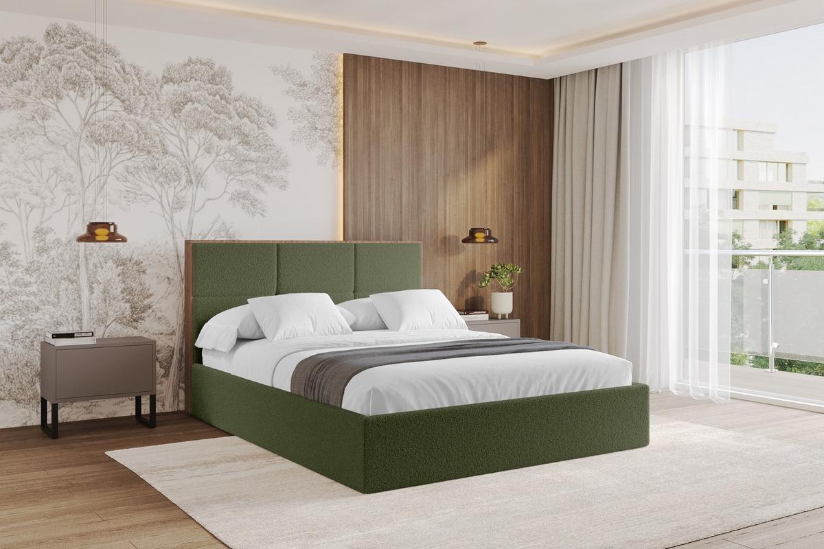 POLSTERBETT mit Bettkasten und Lattenrost, Boxbett ohne Matratze - LILA 140x200 Grün - Grün, Holzwerkstoff/Textil (140/200cm) - ALTDECOR