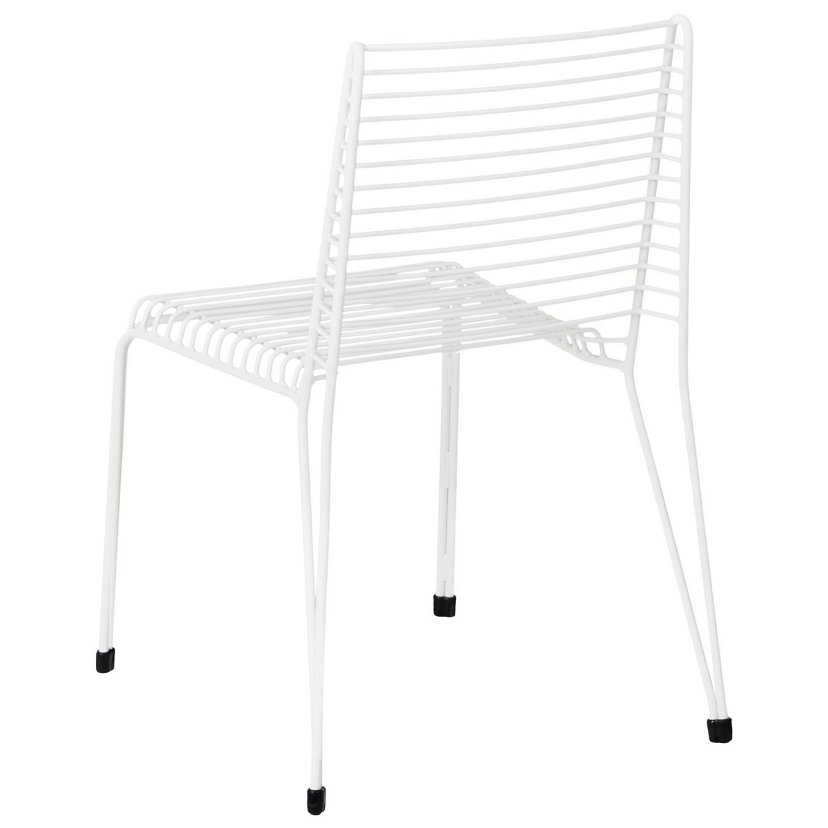 GARTENSTUHL 2er-Set Metall Weiß Chieve - Weiß, Metall (49/80/57cm) - Beliani