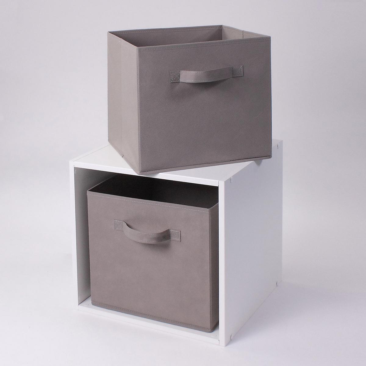 AUFBEWAHRUNGSWÜRFEL aus Vliesstoff 28x28cm - 2er Pack - Taupe, Textil (28/28/28cm) - Calicosy