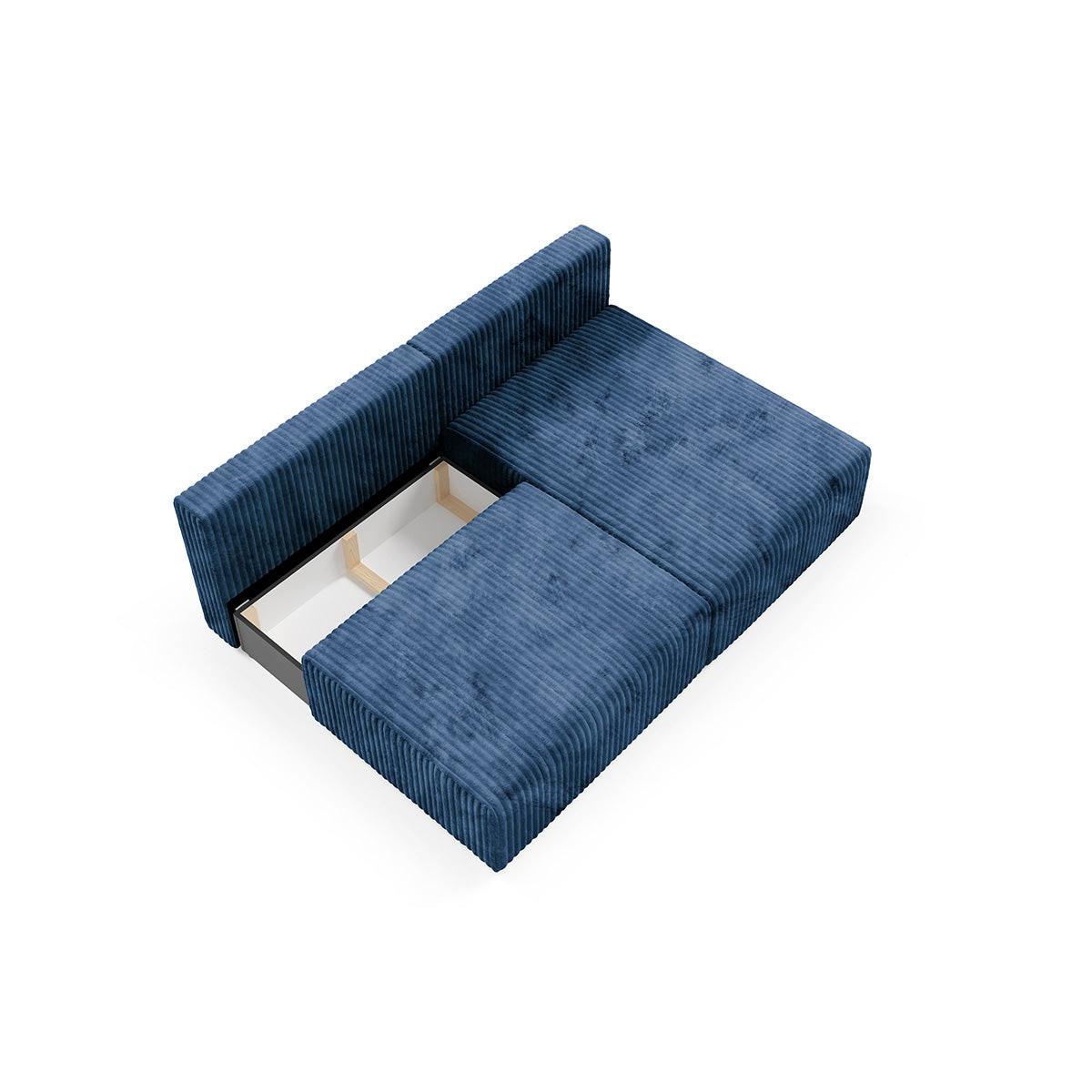 ECKSOFA Angela 3 Sitzplätze Marineblau - Blau, Holz (210/149cm) - Petits-meubles