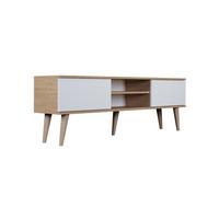 TV-MÖBEL Toronto Weiß und Holz - Weiß/Braun, Holzwerkstoff (160/55/35cm) - Petits-meubles