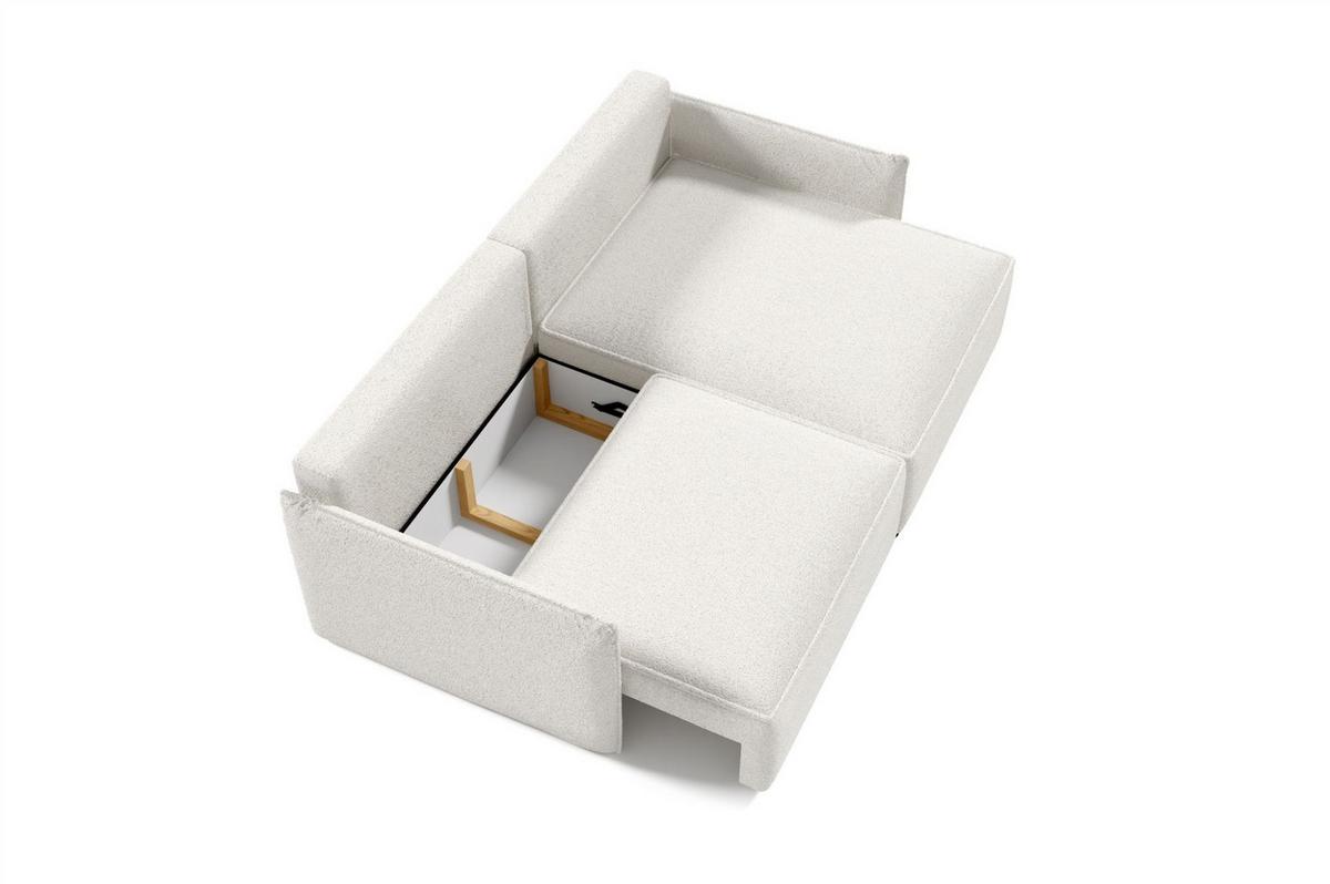 ECKSOFA Minea Mit Schlaffunktion - Creme, Holzwerkstoff/Textil (221/153cm) - Fun Möbel