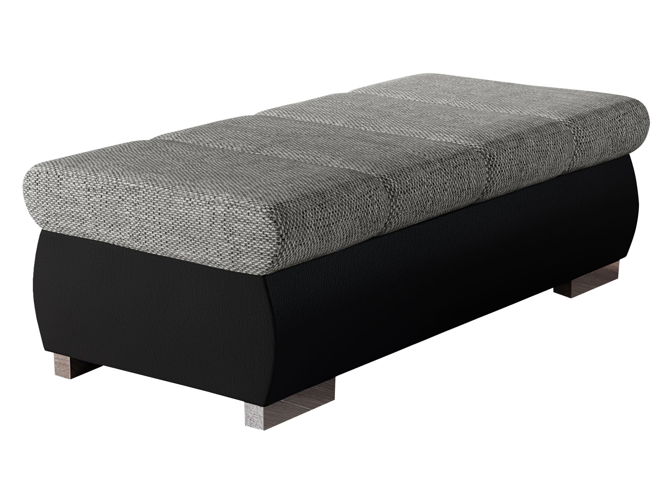 POLSTERHOCKER Bangkok Groß - Silberfarben/Schwarz, Holz/Kunststoff (120/39/60cm) - MIRJAN24