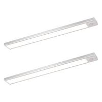 SCHRANKLEUCHTE LED Stralhügel 4/1/40 cm (2er-set) - Silberfarben, Metall (40/4/1cm) - ZMH