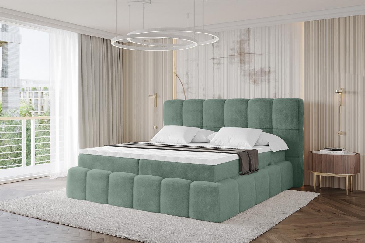 BOXBETT - AURI-H3 - 120x200 Salbeigrün Lapitt - Salbeigrün, Holzwerkstoff (120/200cm) - ALTDECOR