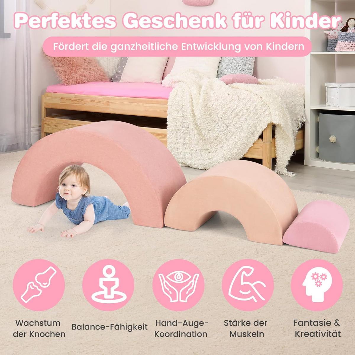 KLETTERBOGEN Pink - Pink, Kunststoff (112/49/41cm) - COSTWAY
