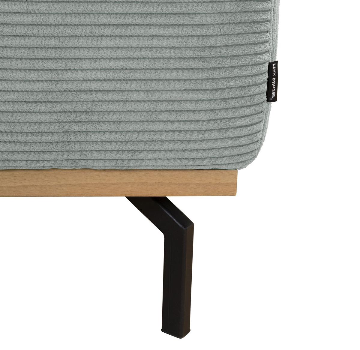 ECKSOFA mit Longchair links Katrien Cordstoff silber - Silberfarben, Kunststoff (135/280cm) - 58aufmkessel