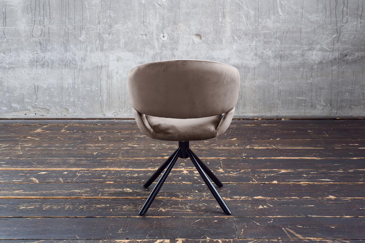 ESSZIMMERSTUHL LARA Taupe Velvet Drehbar (360°) (1er-Set) - Taupe, Kunststoff/Textil (61/82/62cm) - KAWOLA