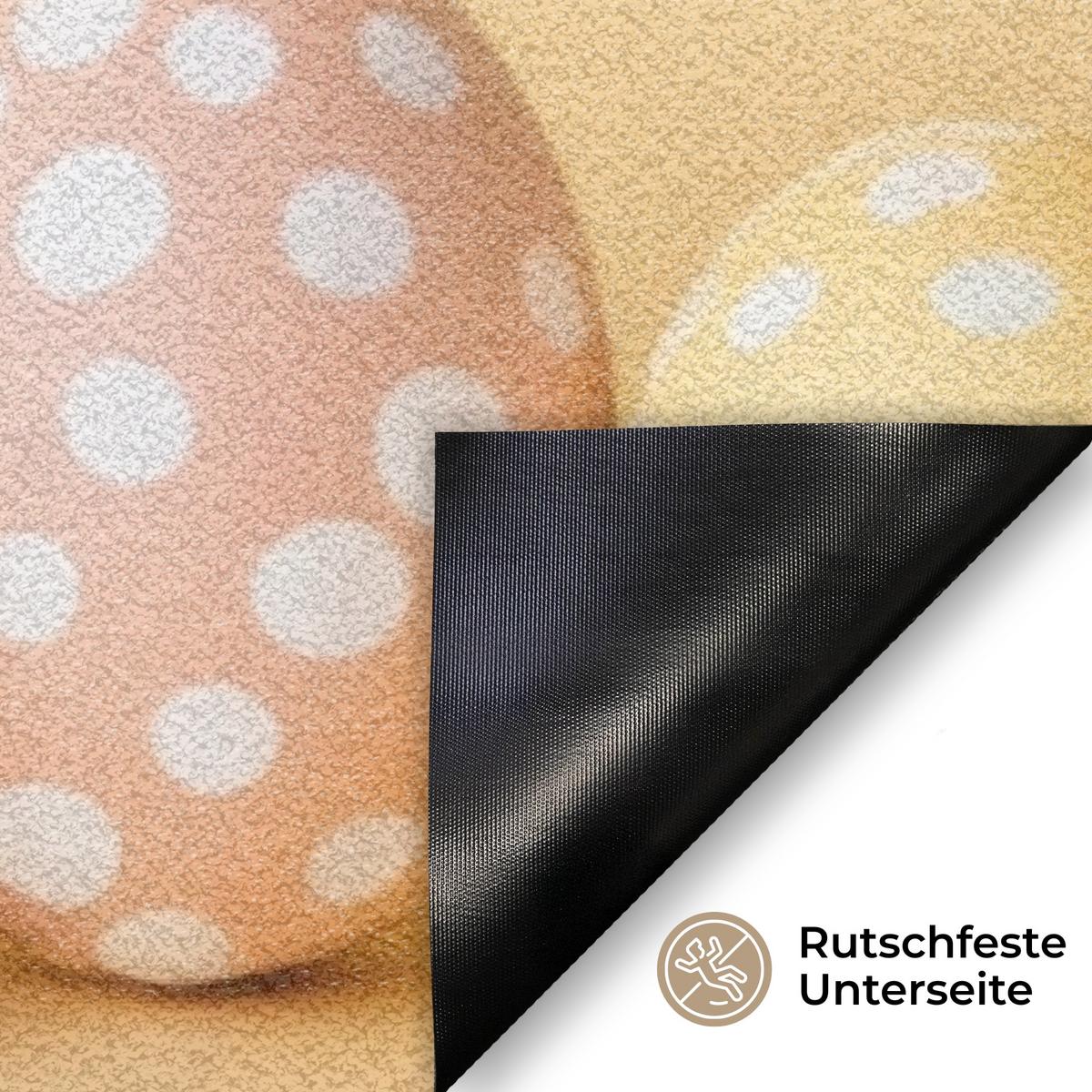 FUSSMATTE Eier - Kaninchen - Pastellfarbtöne Schmutzmatte 90x60 cm - Hellgelb, Kunststoff (60/90cm) - MuchoWow