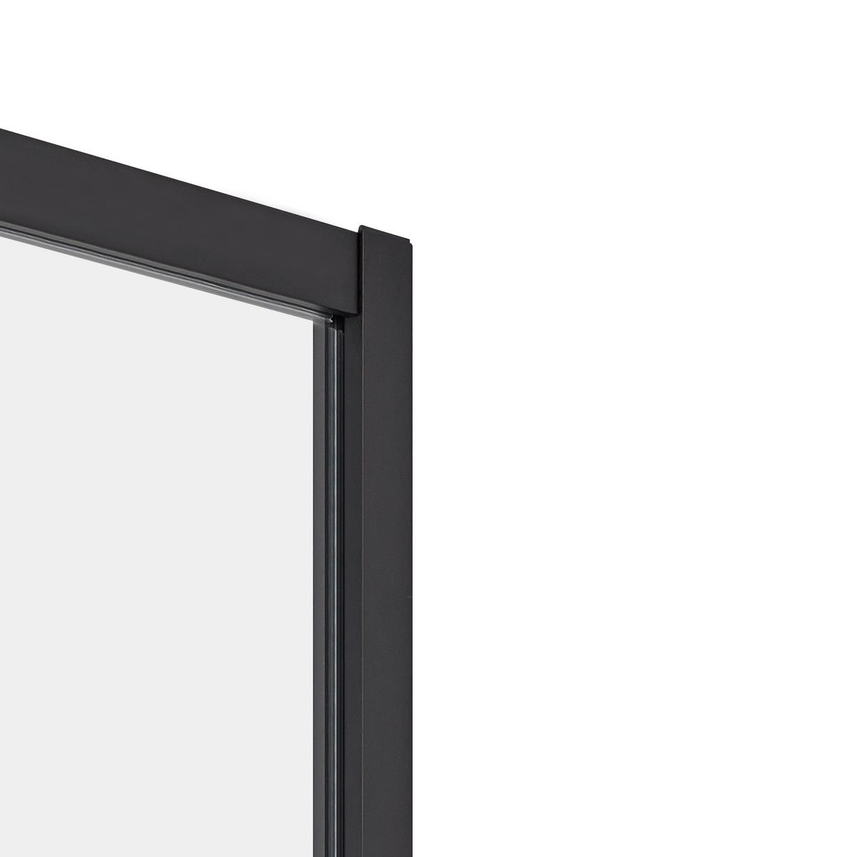 DUSCHKABINE 90/90/185 cm Schwarz Jukatan - Transparent/Schwarz, Glas (90/90/185cm) - Beliani