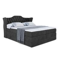 BOXSPRINGBETT VILA KING - 120x200 - H3/H4 - Schwarz - Schwarz, Holzwerkstoff (120/200cm) - ALTDECOR