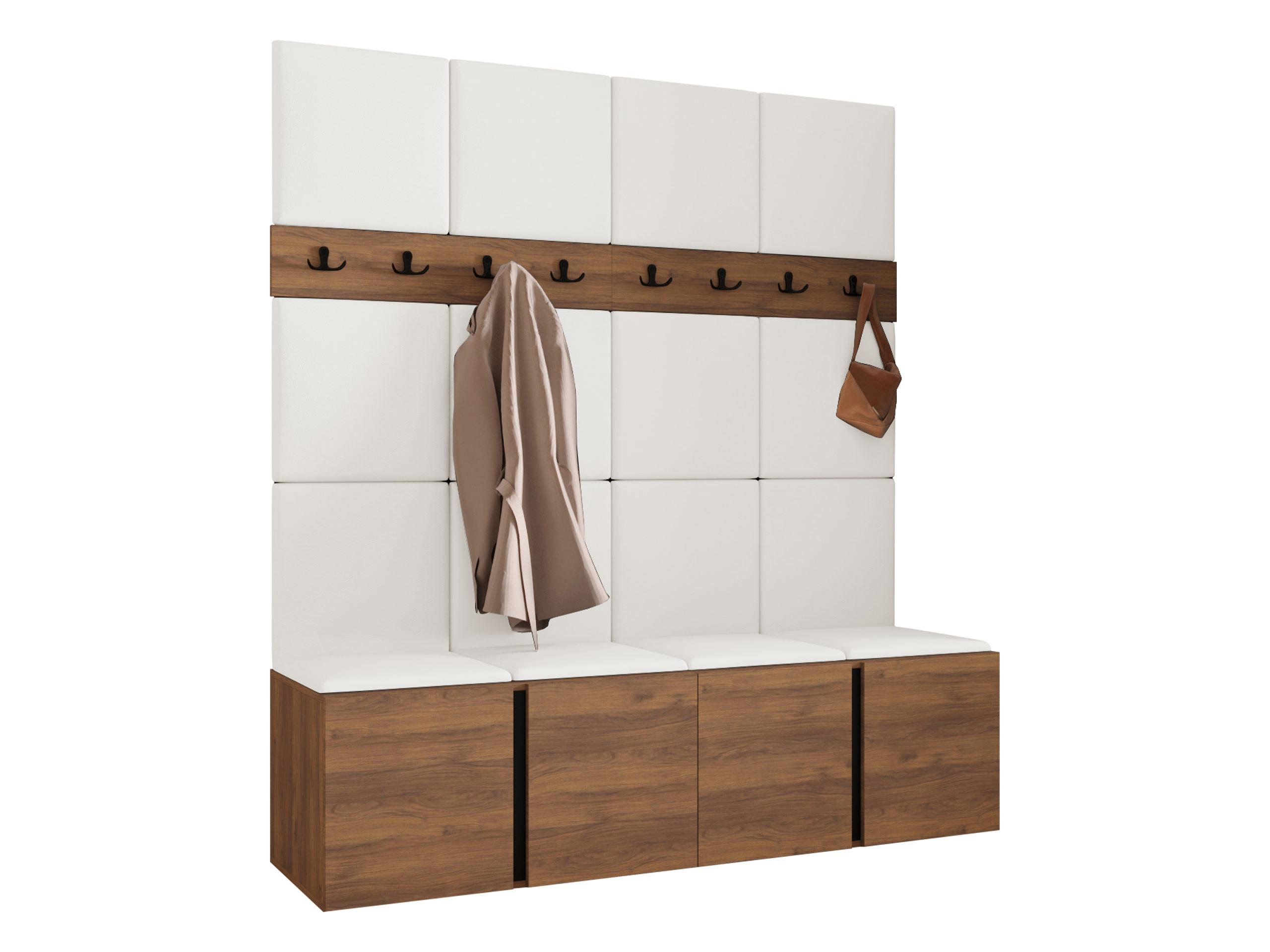 GARDEROBEN-SET Orion V - Nussbaumfarben/Weiß, Holzwerkstoff/Kunststoff (168/186/46cm) - MIRJAN24