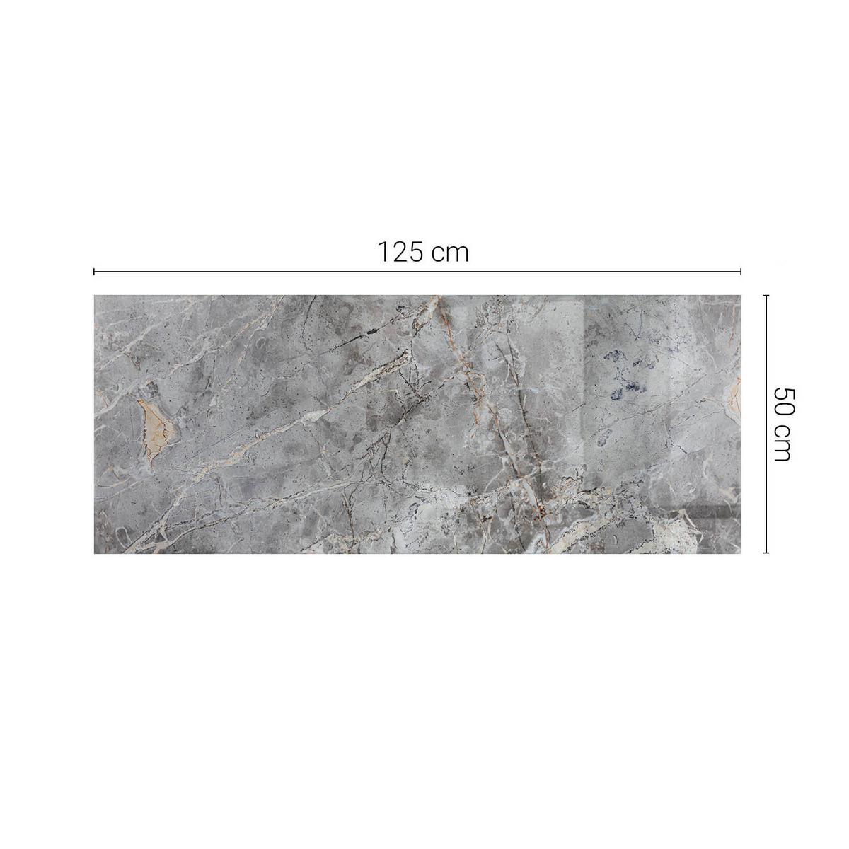 TISCHPLATTE 125x50 cm Muster aus Naturmarmor - Dunkelgrau, Glas (0.4/125/50cm) - TULUP