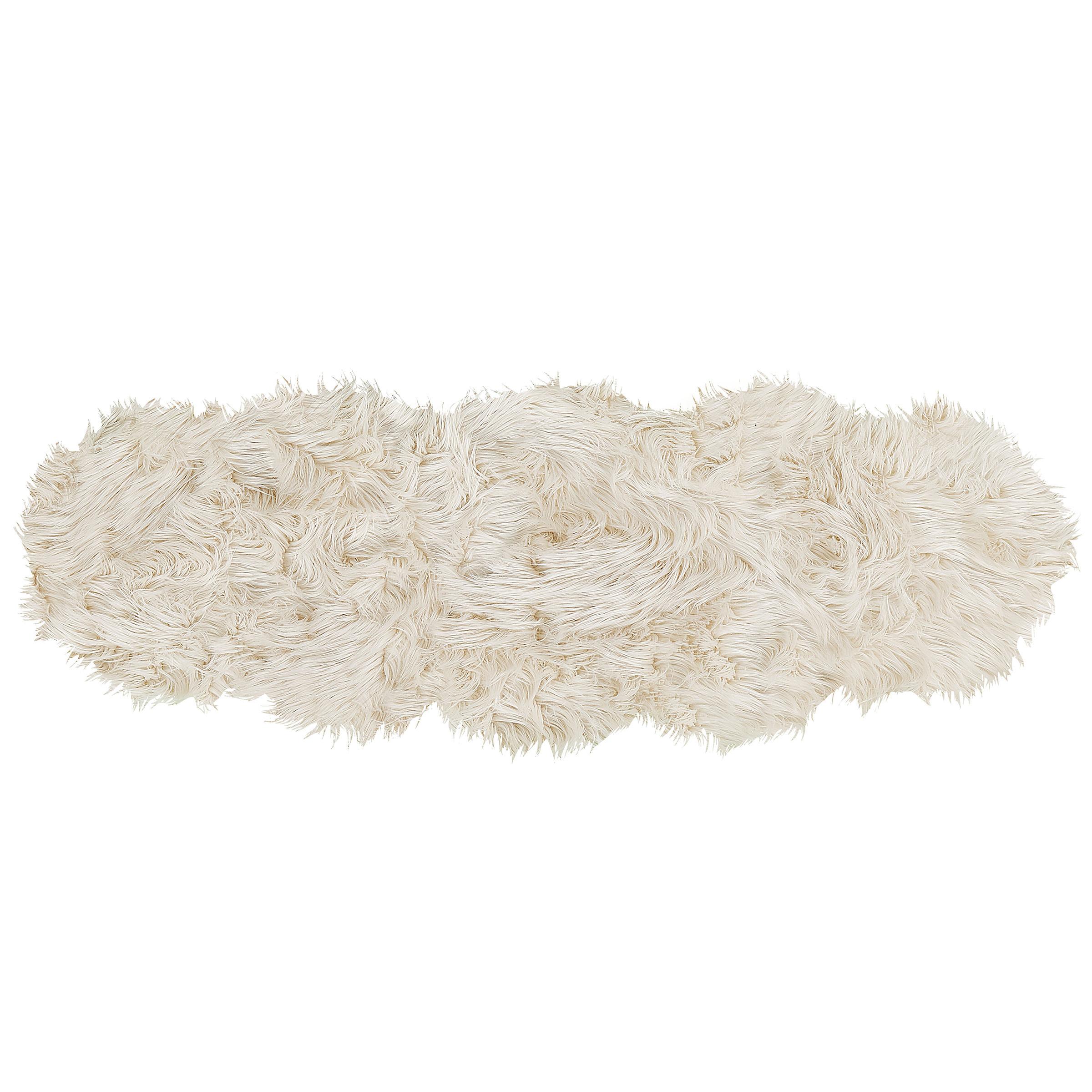 KUNSTSCHAFFELL-TEPPICH Mamungari 180/60 cm - Beige, Kunststoff (60/180cm) - Beliani