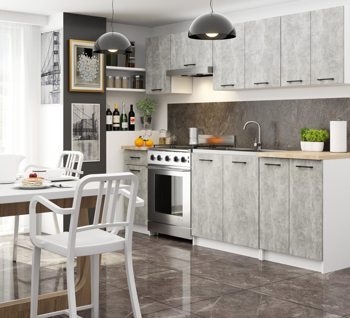 HÄNGESCHRANK Weiß, Beton 29/60/30 - Hellgrau/Weiß, Holzwerkstoff (60/29/30cm) - RAUMHIRSCH FURNITURE