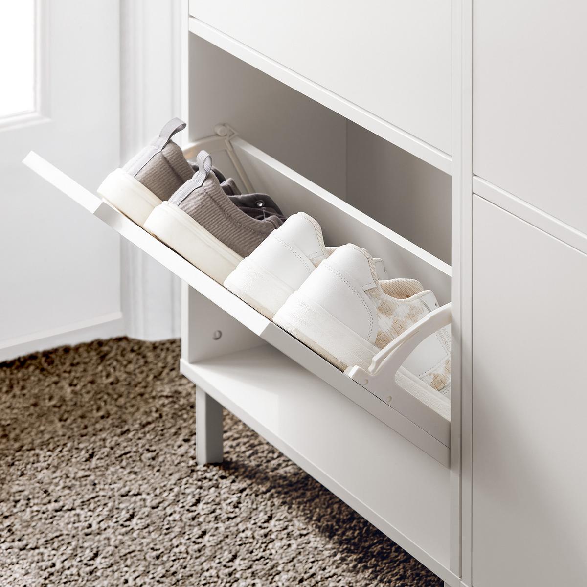 SCHUHSCHRANK Weiß - Weiß, Holzwerkstoff/Metall (50/129/19cm) - SoBuy