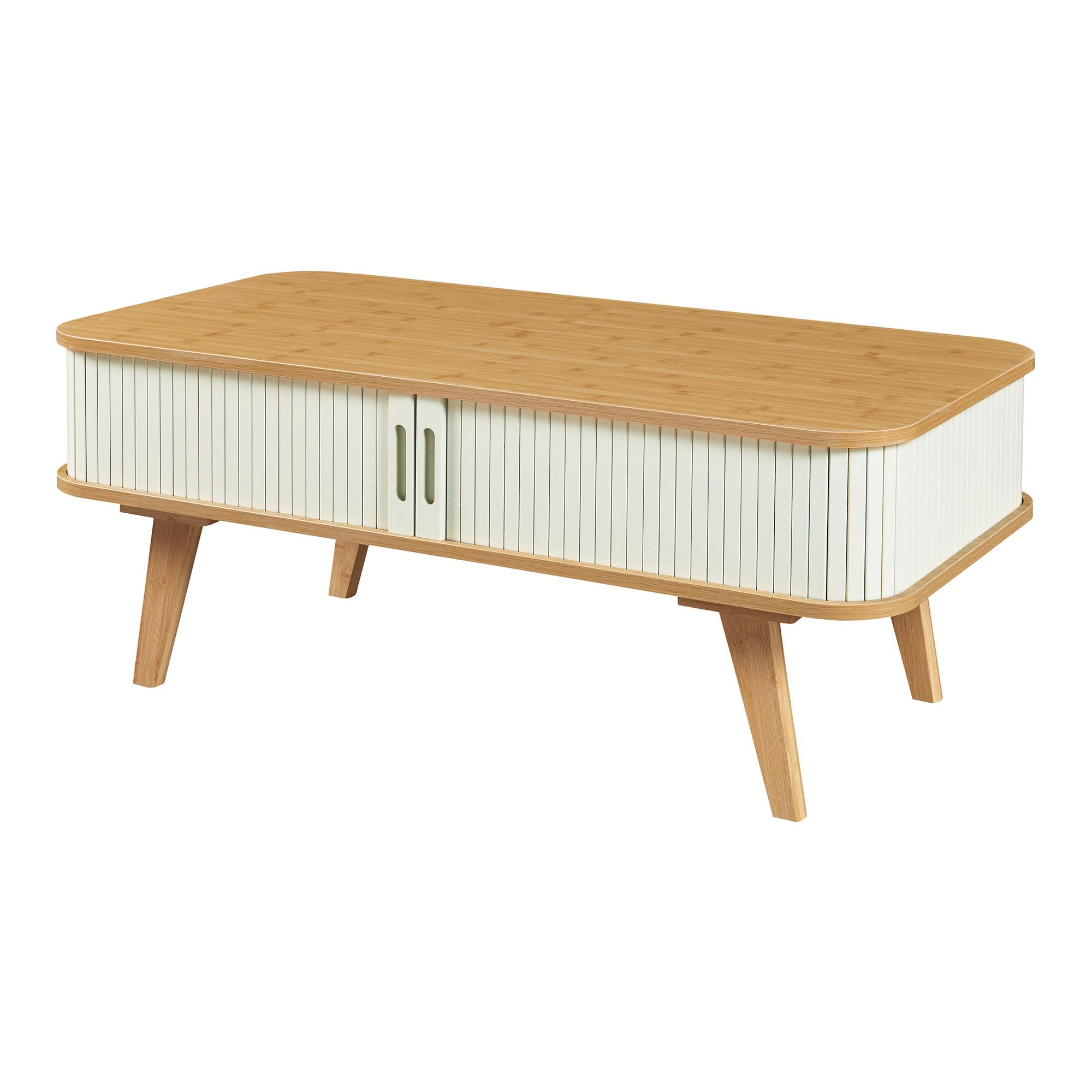COUCHTICH Tysvær 100/50/40 cm - Creme, Holz/Holzwerkstoff (50/100/40cm) - [en.casa]