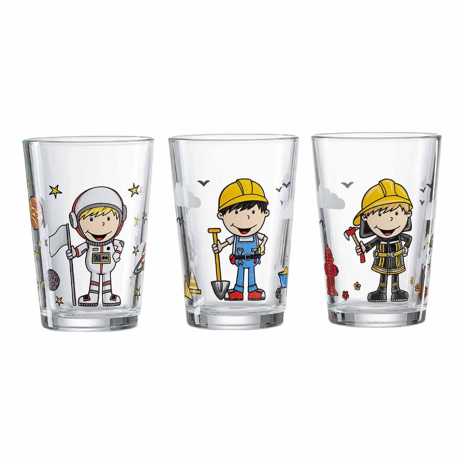 KINDERGLÄSER Berufe Jungen bunt 205 ml 3-tlg. - Multicolor, Glas (0.205L) - Ritzenhoff Breker