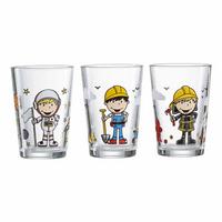 KINDERGLÄSER Berufe Jungen bunt 205 ml 3-tlg. - Multicolor, Glas (0.205L) - Ritzenhoff Breker