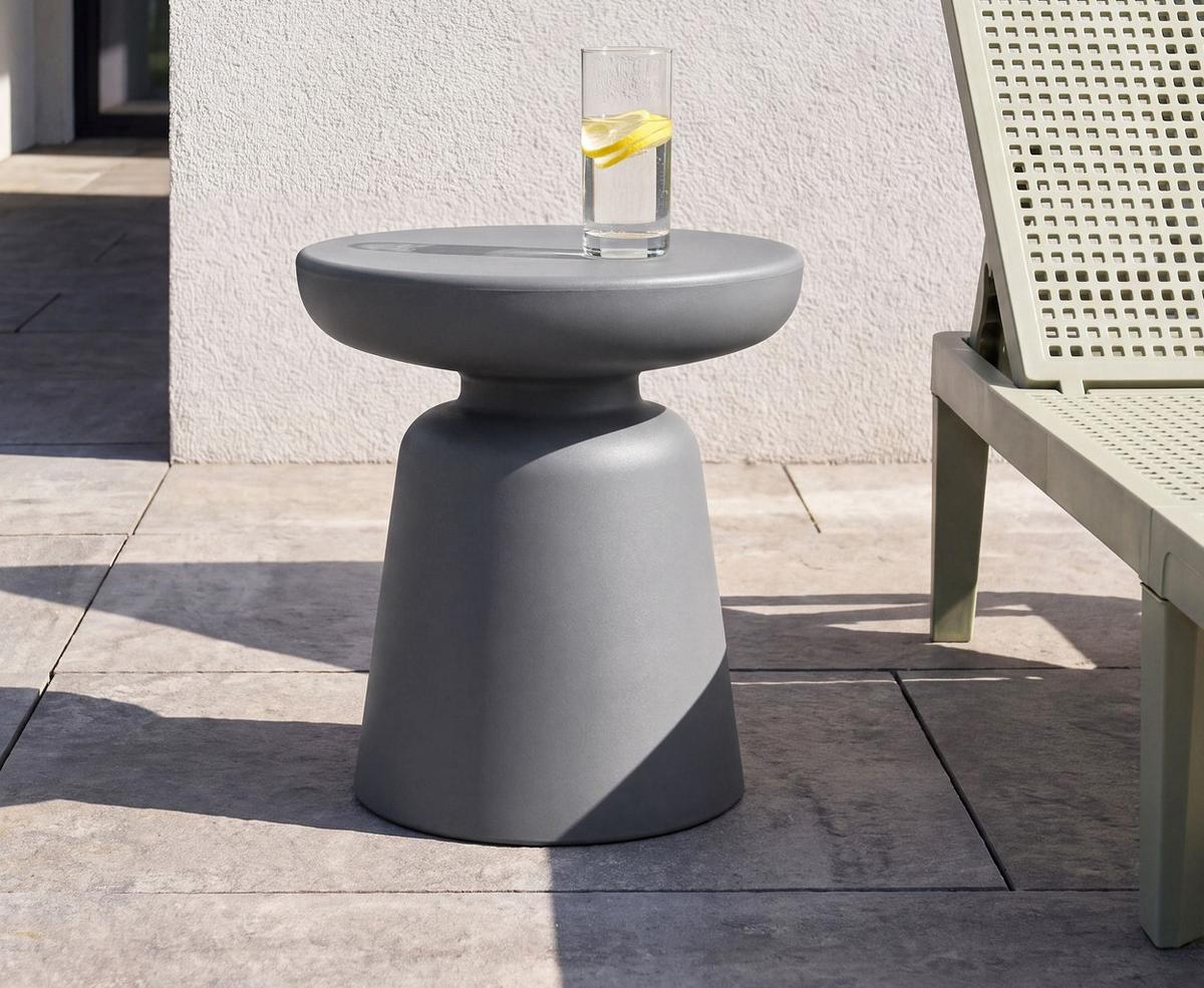 BEISTELLTISCH Dunkelgrau Tofet - Dunkelgrau/Grau, Kunststoff (39/39/44cm) - Beliani