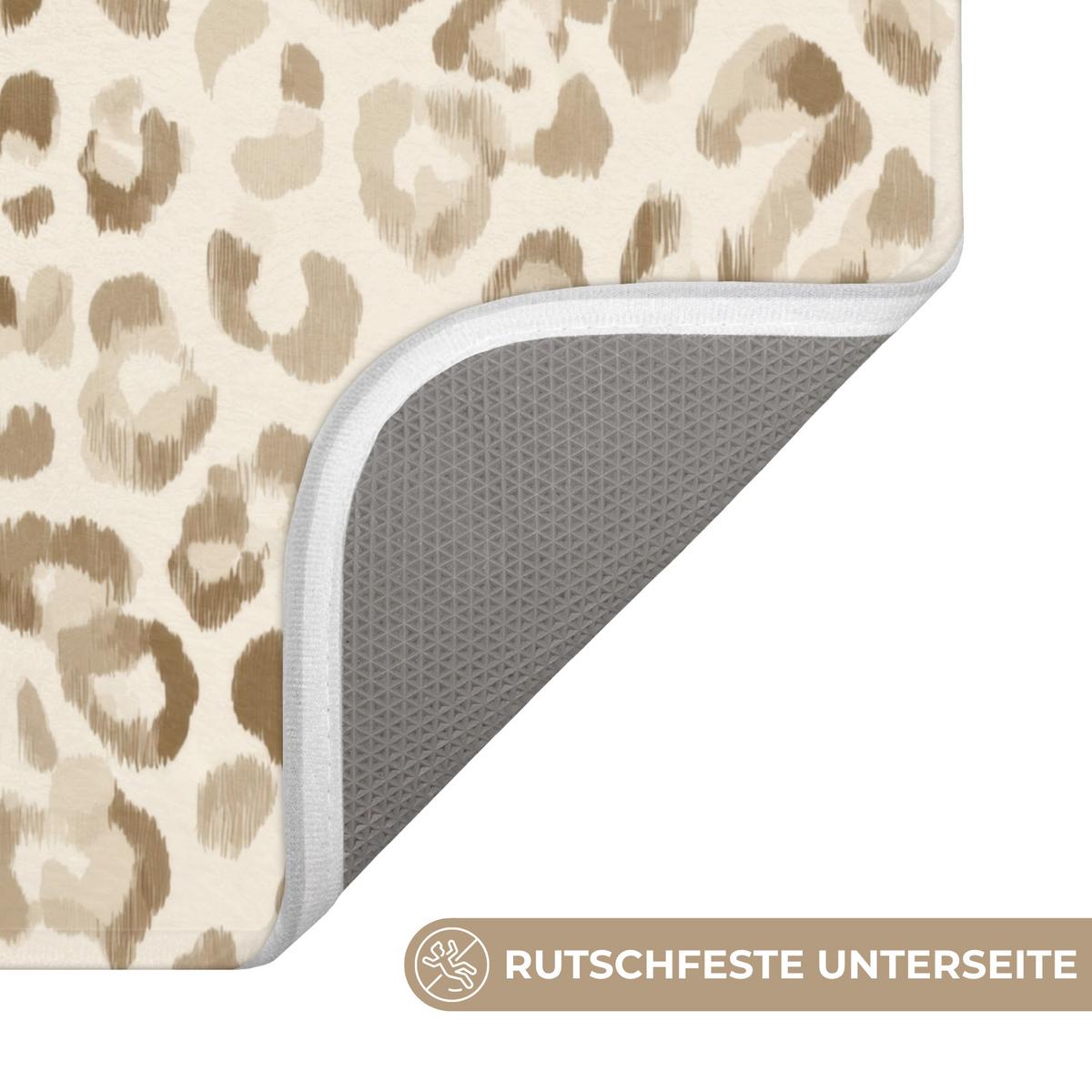WC-VORLEGER Leopard - Klassisch - Beige WC Teppich 50x80 cm - Hellbraun, Textil (50/1cm) - OnlyWow