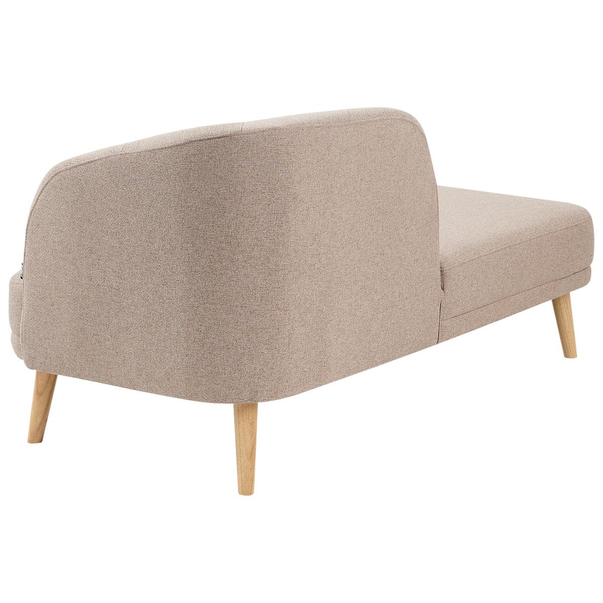 CHAISELONGUE-RECHTSSEITIGE Stoff Hellbraun Tanlay - Hellbraun/Braun, Textil (74/78/153cm) - Beliani