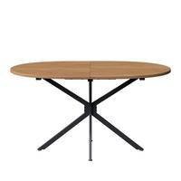 ESSTISCH Ovaler 120 cm Natur & Metall – Kompakttisch mit Kreuzgestell im modernen Design - Eichefarben, Holzwerkstoff (80/120/75cm) - Urban Meuble