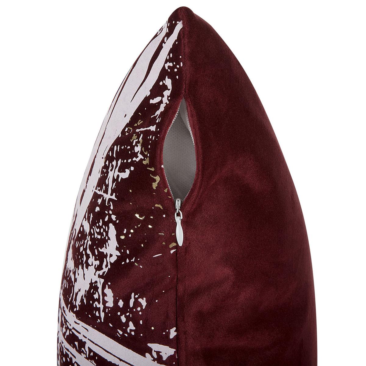 DEKOKISSEN 2er-Set Burgunderrot 45/45 cm Calla - Weinrot, Textil (45/45cm) - Beliani