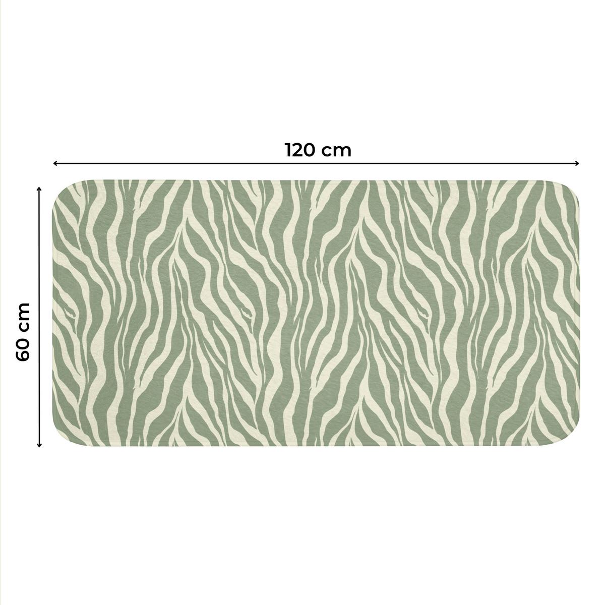 WC-VORLEGER Zebra - Motiv - Grün WC Teppich 120x60 cm - Salbeigrün, Textil (120/1cm) - OnlyWow