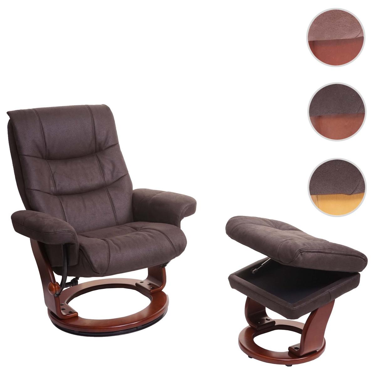 RELAXSESSEL MIT HOCKER Schwarz, Braun - Schwarz/Braun, Textil (81/105/92cm) - MCA