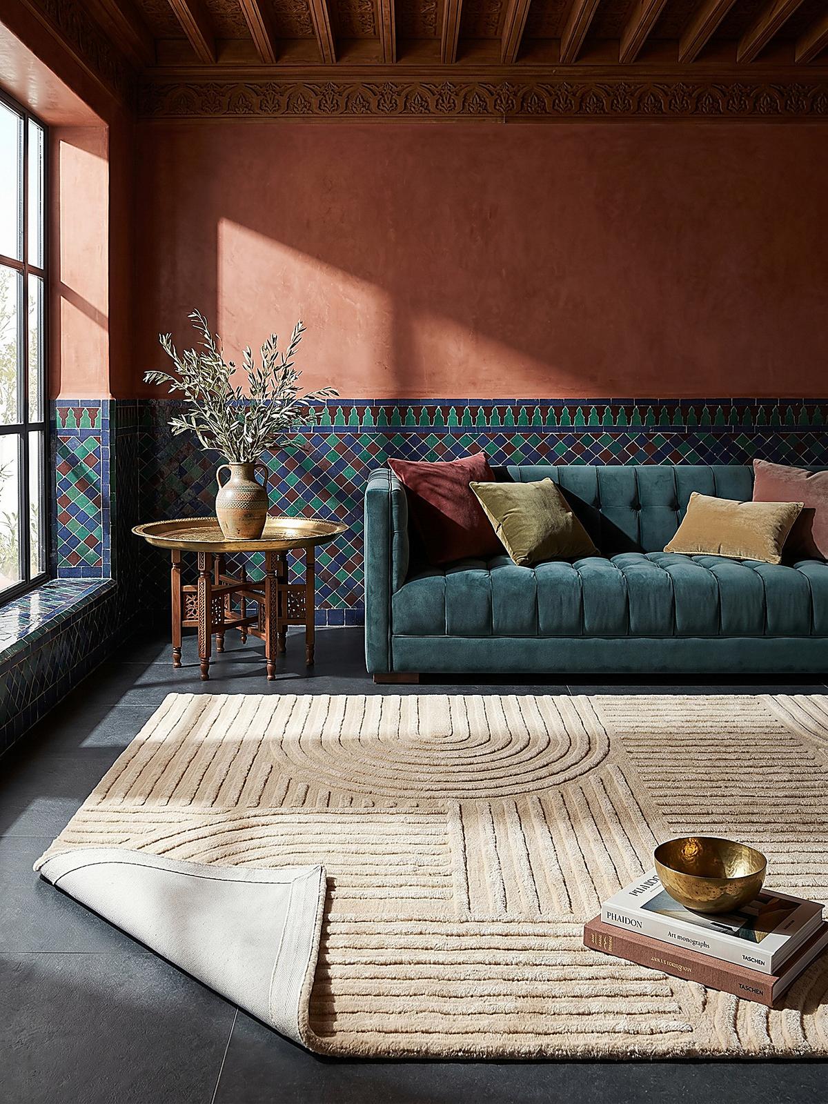 TEPPICH aus Wolle LEVEN in Natur, geometrisch, 160 x 230 cm - Beige, Textil (230/160cm) - KADIMA DESIGN
