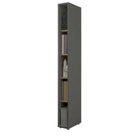 AKTENREGAL grau matt, Eiche Wotan 20 x 200 cm, Standregal mit 5 Ordnerhöhen - Eichefarben/Schwarz, Holzwerkstoff/Kunststoff (20/200/40cm) - Furn.Design