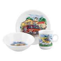 KINDERGESCHIRR SET Compact Blaulicht bunt 3-tlg. - Multicolor, Keramik (21.4/20.5/21.4cm) - Seltmann Weiden
