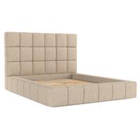 POLSTERBETT Skiathos mit Stauraum 160/200 cm Hellbeige im Bubble Stoff - Sandfarben/Schwarz, Holz/Holzwerkstoff (160/200cm) - AltaBeds