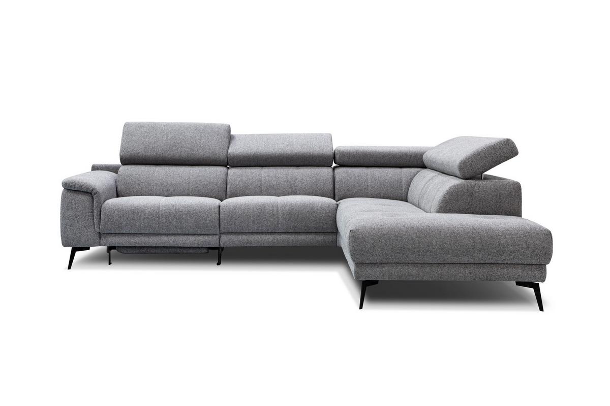 ECKSOFA FIERO 5-Sitzer mit 1 Relaxfunktion, grau - Grau, Holzwerkstoff/Textil (290/228cm) - Wozimo