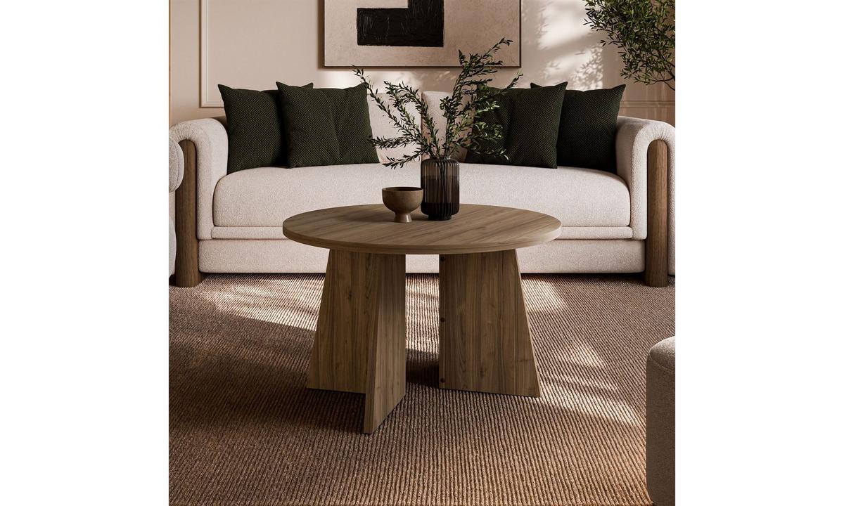 COUCHTISCH MOCHA 75/75/47 cm rund Nussbaum Royal - Nussbaumfarben, Holzwerkstoff (75/75/47cm) - Lookway