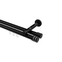 GARDINENSTANGE INNENLAUF Siteno Estana 160 cm, 2-läufig, 20 mm Ø Schwarz - Schwarz, Metall (160cm) - INTERDECO