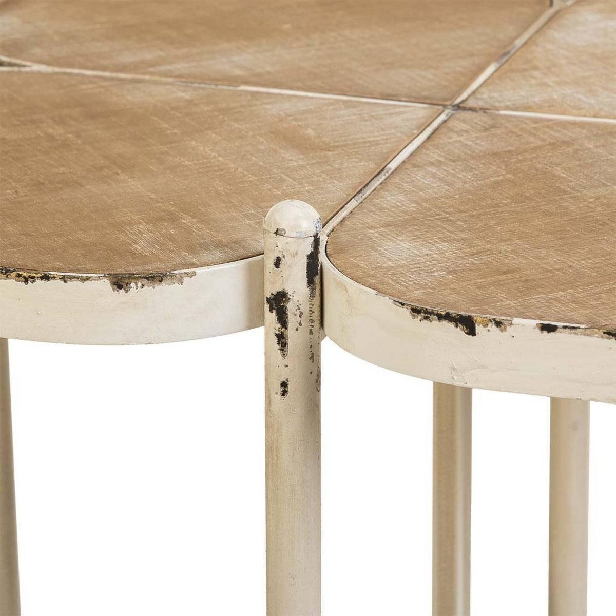 BEISTELLTISCH aus Metall und Holz, weiß, 48x67cm - Weiß, Holz (48/48/66.5cm) - Wanderlust