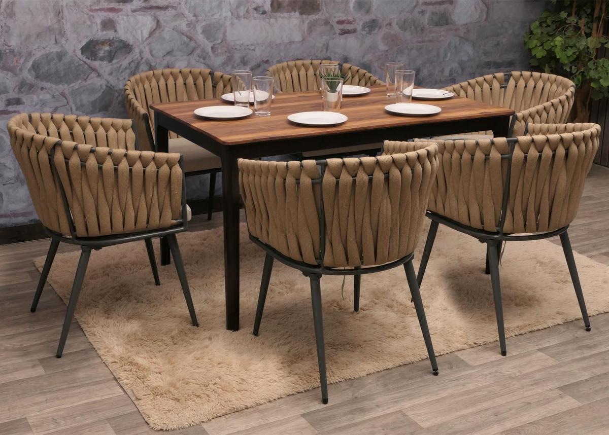 ESSZIMMERSTUHL Beige, Braun 6er-Set - Beige/Braun, Textil (61/82/57cm) - MCW